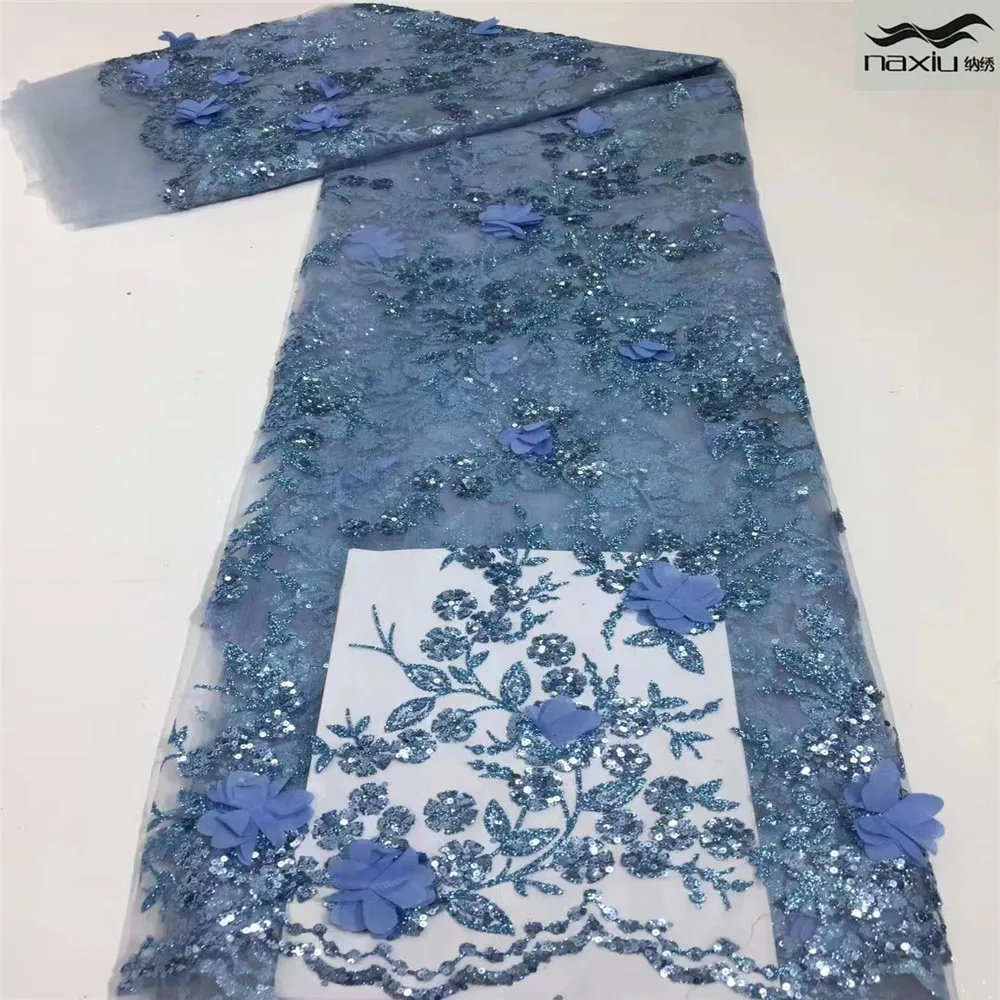 

Madison African Embroidery Tulle Lace Fabric 2021 High Quality Lace French Lace Fabric With Sequins For Wedding Sewing