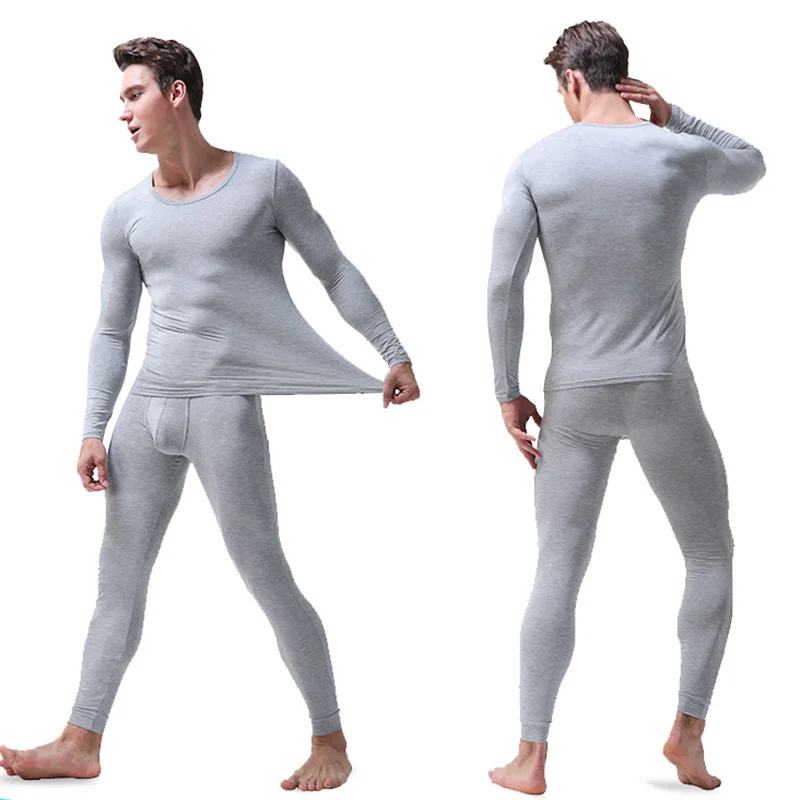 Мужские тонкие эластичные футболки с круглым воротом и Термальность нижнее