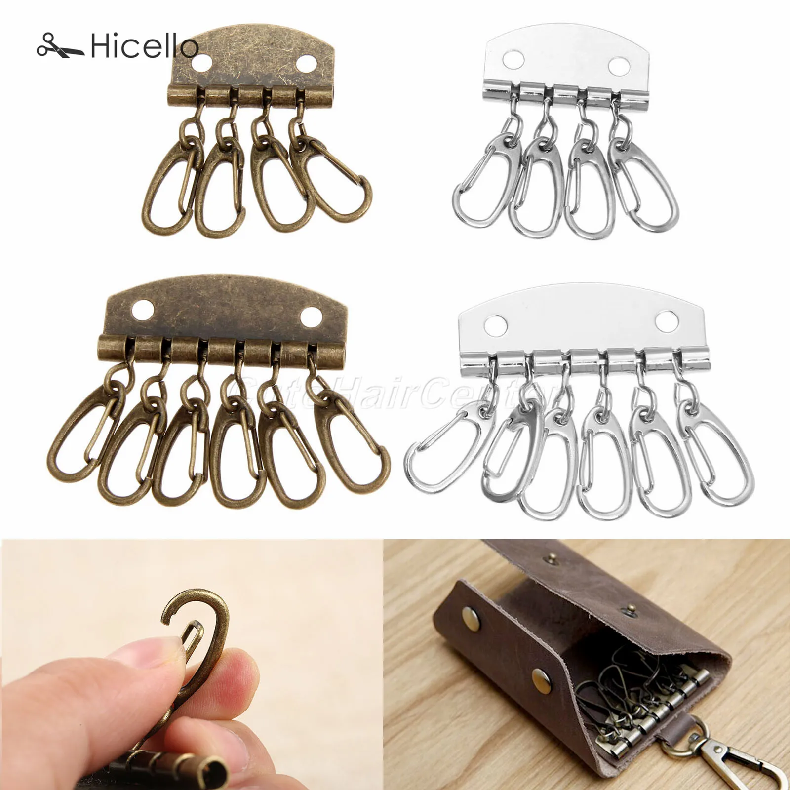 1 шт. кольцо держатель для ключей из кожи и ткани с отверстием 4/6|d rings sewing|d ring bronze |