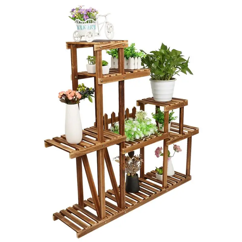 Многоярусный держатель для цветов и растений деревянный органайзер горшка