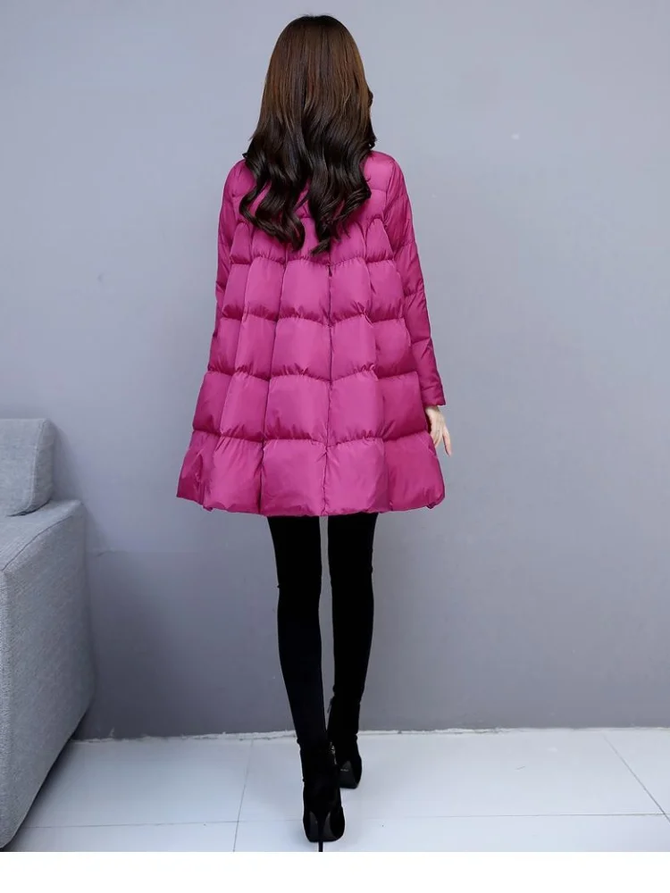 2021 Autumn Women Zipper Cloak Down Cotton Padded Jackets Outerwear Large Size Warm Winter Coats Long Parkas New Jacket Fashion