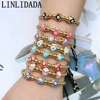 5pcs fashion jewelry colorful enamel eye turkish bracelet thread rope bracelets bangles for women men newest design