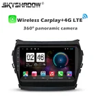 360 панорамная камера 6G + 128G Android 11,0 автомобильный DVD-плеер GPS WIFI Bluetooth RDS радио для Hyundai IX45 Santafe 2013 - 2015 2017