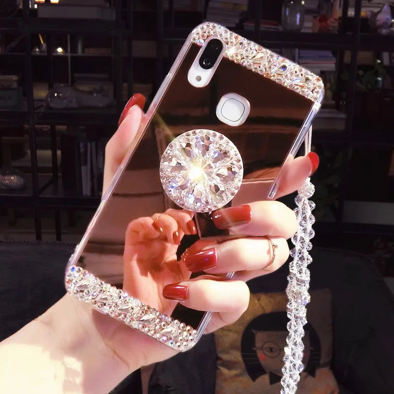 

Fancy Glitter Diamond Mirror Phone Case For XiaoMi RedMi Note 9S Note 10 9 Pro Max 9T Note 8 7 6 5 Pro K40 K50 K60 Cover