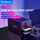 Док-станция ORICO 95, 4 отсека, 3,5 дюйма, USB3.0, поддержка 64 ТБ, UASP, алюминиевый чехол для жесткого диска с адаптером питания 150 Вт72 Вт