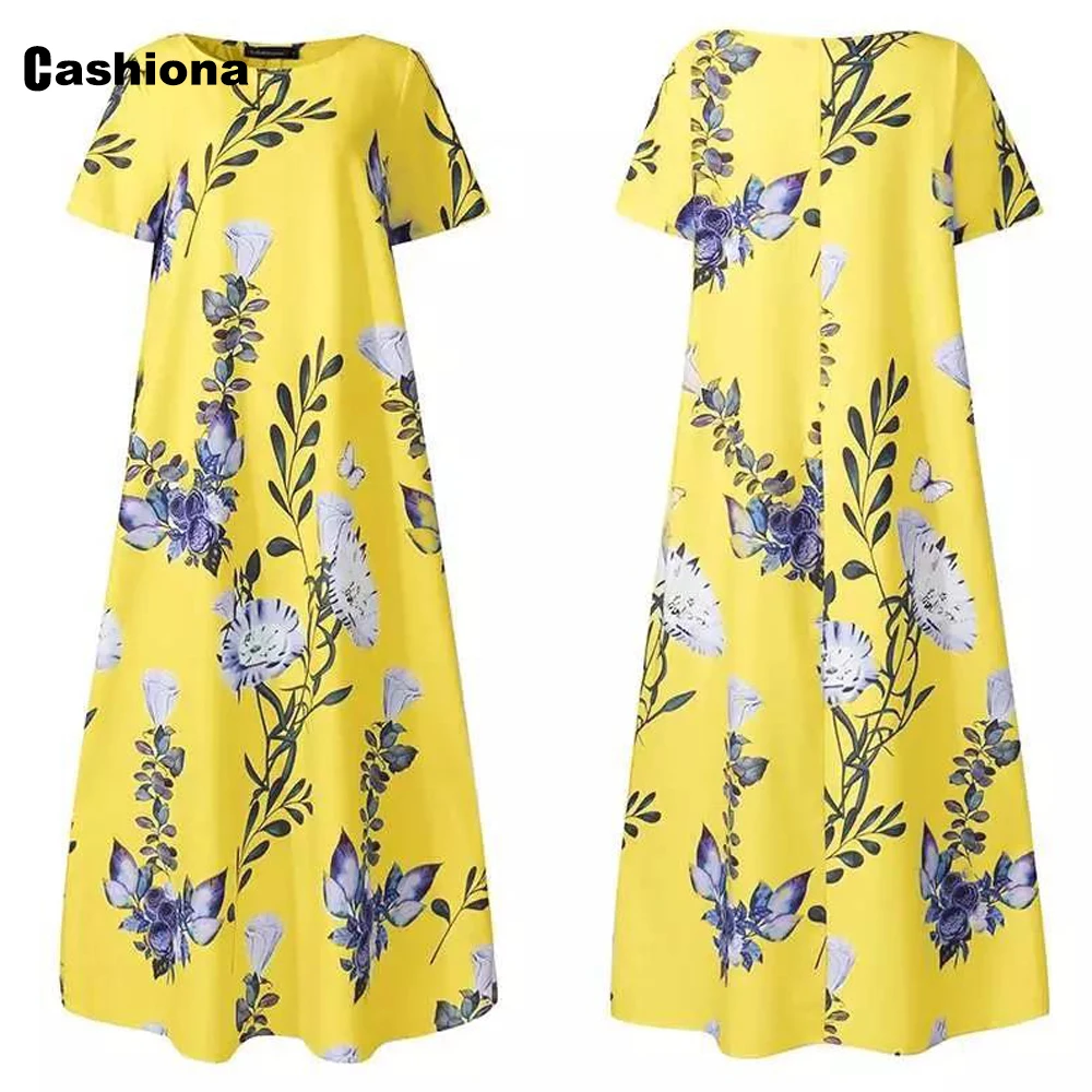 

Plus Size 5XL Women Summer Vintage Long Maxi Dress 2021 Summer Bohemian Flower Print Sundress Party Vestido Femme Retro Dresses