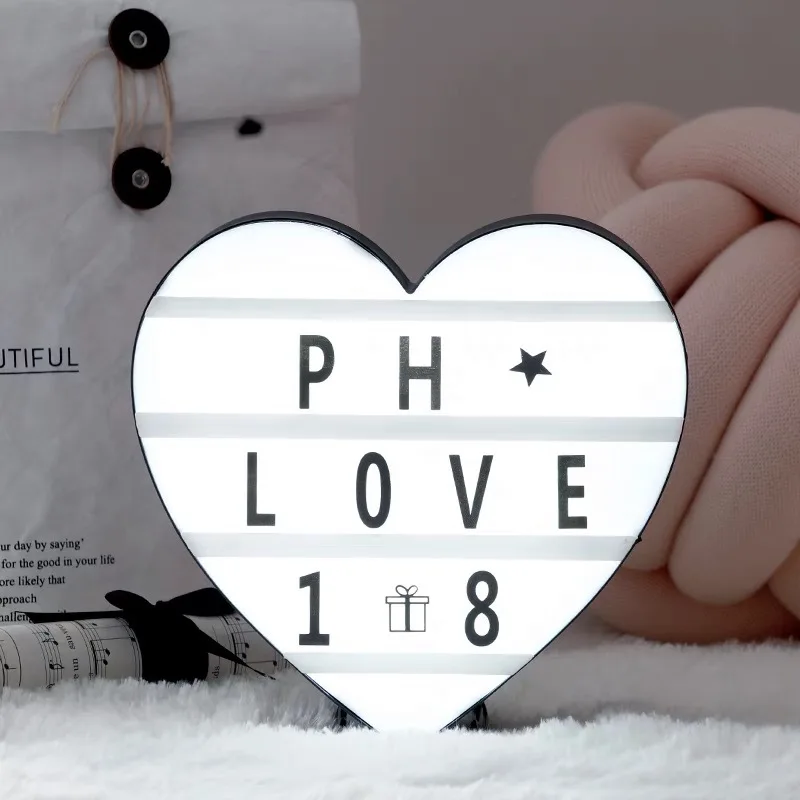 22*22 см USB светодиодный ночник с сердечком в коробке DIY буквы символ украшение для