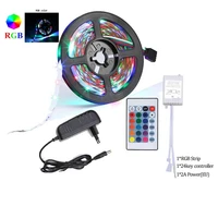 karwen rgb led strip light 5m 300leds 2835 smd 2a power adapter supply high quality tape ribbon home decoration lamp for party