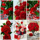 HUACAN 5D DIY Алмазная вышивка цветы розы мозаика Живопись горный хрусталь картина Полное квадратное сверло