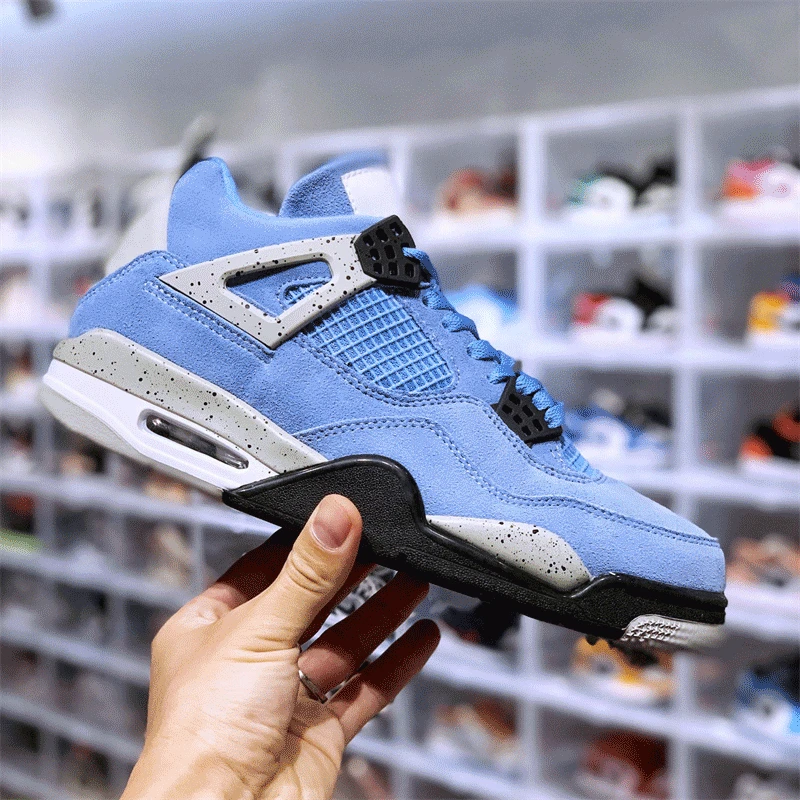 

2021 Authentieke Retro 4 Basketbal Schoenen Paars Meticallic Zeil Fire Rood Dennengroen University Blauw Sport Sneakers Max Maat