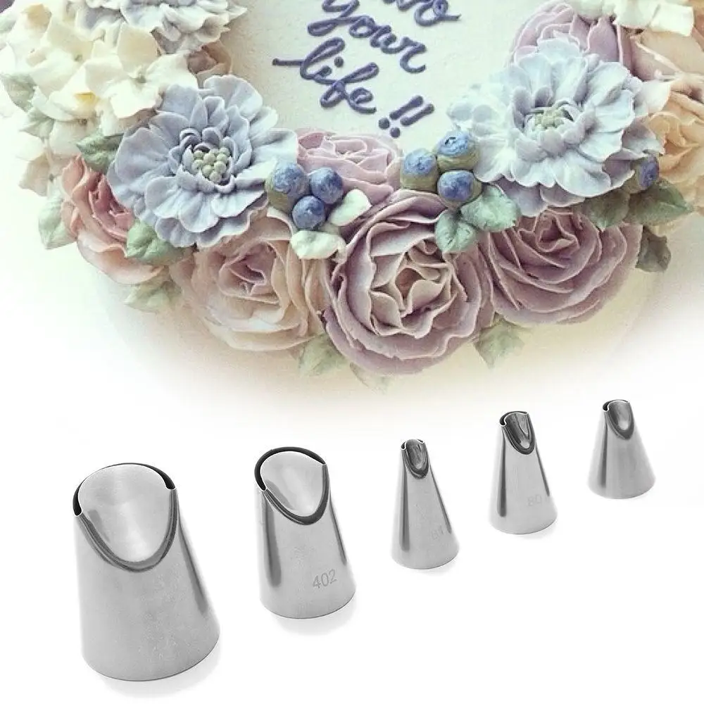 

New Flowers Baking Russian Nozzle Stainless Steel Juju Tulip Icing Piping Pastry Tips Nozzles Bag Cupcake Cake Decorating Tools