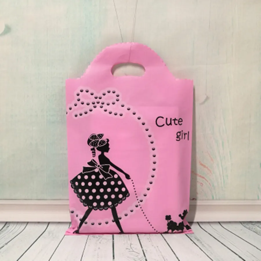 100pcs Extra thick plastic gift bags boutique men's and women's children's clothing stores carry free shipping | Дом и сад