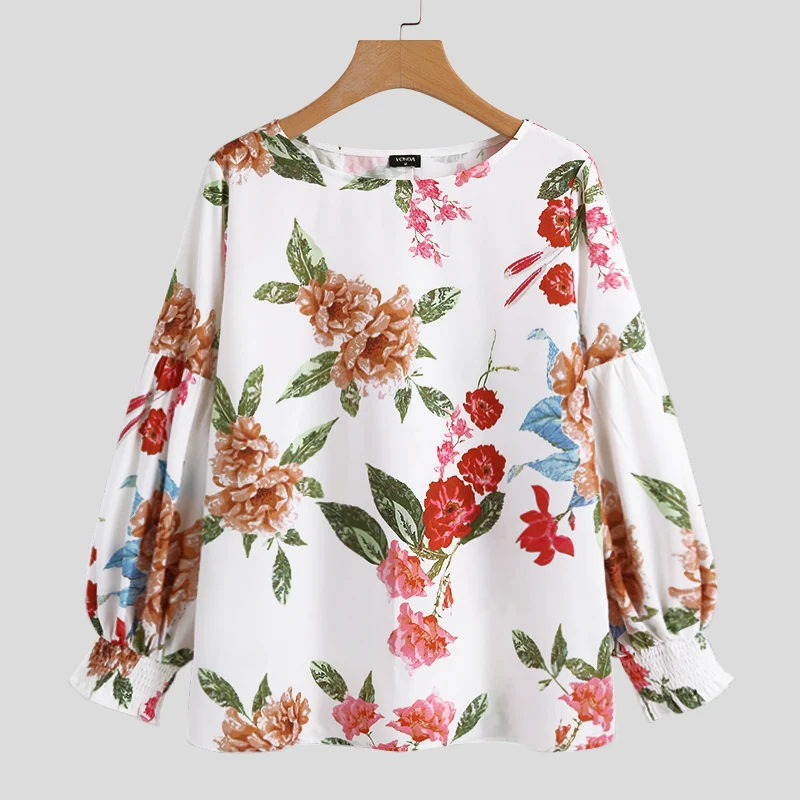

Chemise Shirts Women Vintage Floral Print Blouse 2022 VONDA Ladies OL Office Shirts Casual Bohemian Blouse Retro harajuku Blusas