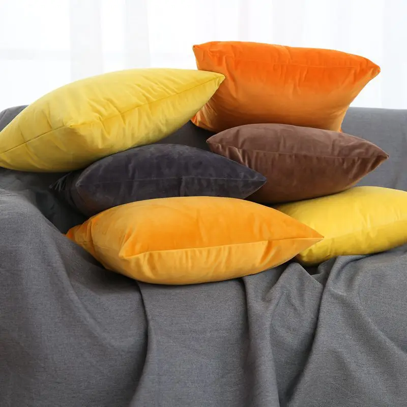 LeRadore Роскошное однотонное голландское бархатное покрытие для подушки наволочки