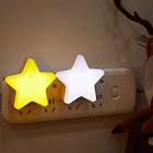 Новинка, мини-ночник в виде звезды и Луны, светодиодный настенный светильник с разъемом светильник датчиком освещения для детской комнаты, прикроватный ночсветильник для сна