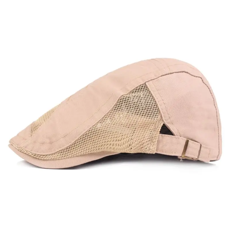 Мужская Унисекс дышащая сетчатая комбинированная плоская кепка берет с