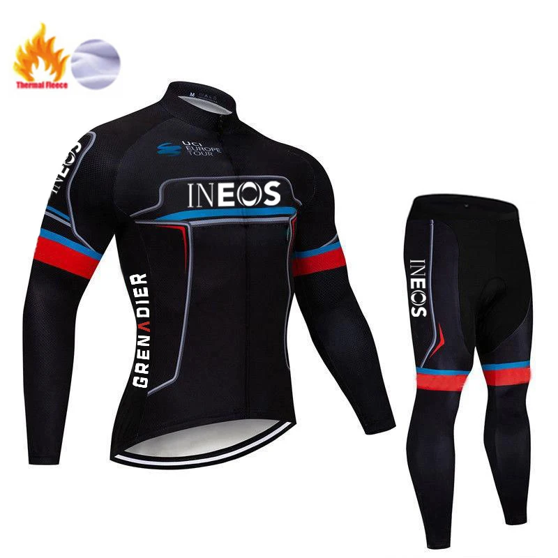 New Winter 2022 INEOS Team Cycling Clothing Bike Wear Pants Set Ropa Ciclismo Mens Thermal Fleece Long Bicycling Jersey | Спорт и