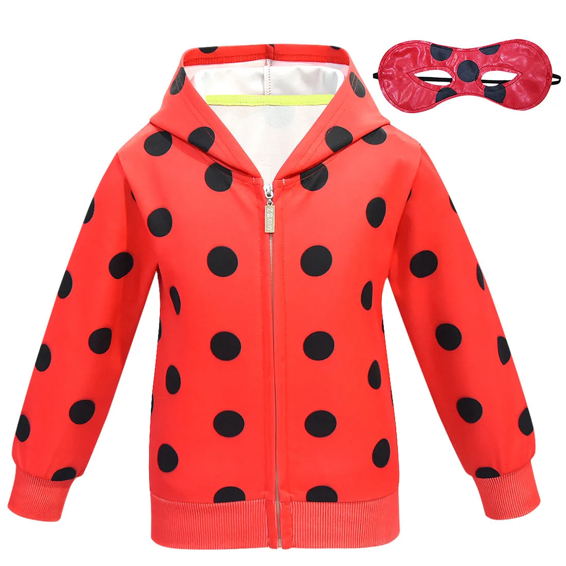 Детская куртка с капюшоном и для девочек Зимняя одежда Костюм божьей коровки