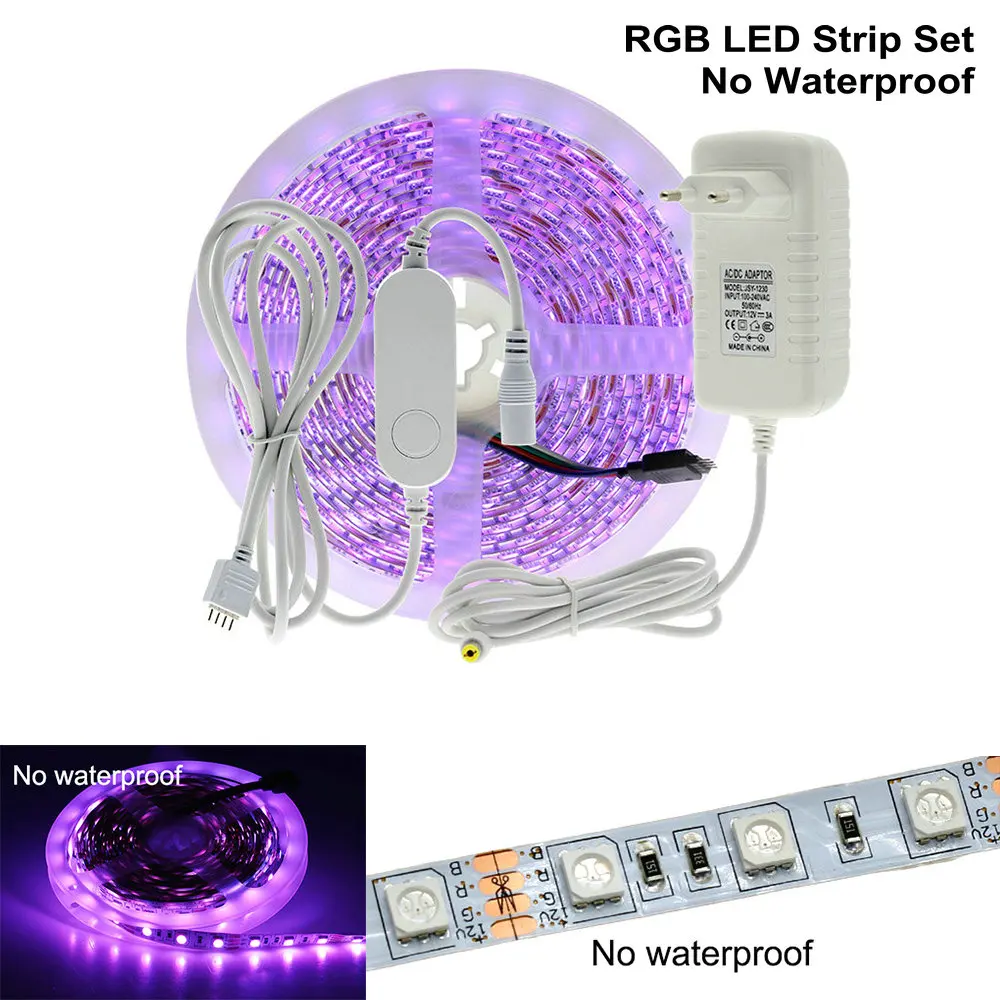 No Waterproof Strip Tuya умный контроль WiFi RGB светодиодный светильник Smart Life APP совместим с Amazon Alexa и Google Home управление голосом - Испускаемый цвет: No Waterproof Strip