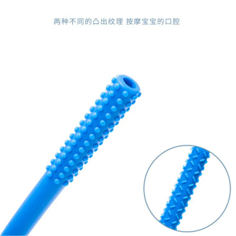 Cepillo de dientes de entrenamiento de silicona para beb&eacute;, mordedor seguro sin BPA, juguetes para morder, anillo de dentici&oacute;n, regalo para beb&eacute;-2