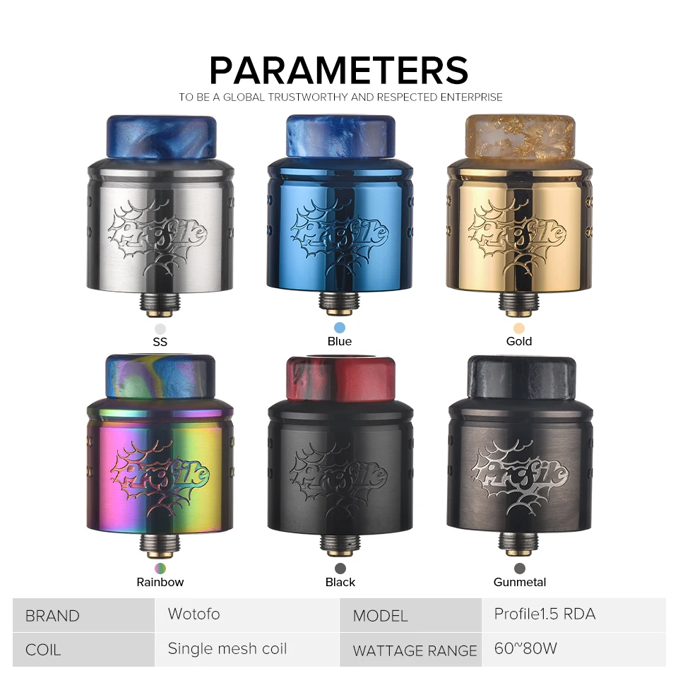 Испаритель Wotofo с фильтром 1 5 RDA испаритель восстановительным атомайзером 510 Pin 0 13/0