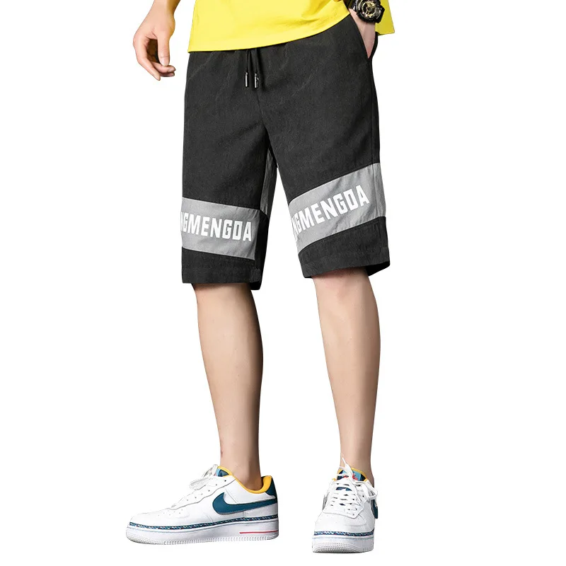 

Men five-point shorts summer thin section color matching overalls youth thin section outdoor sports loose leisure