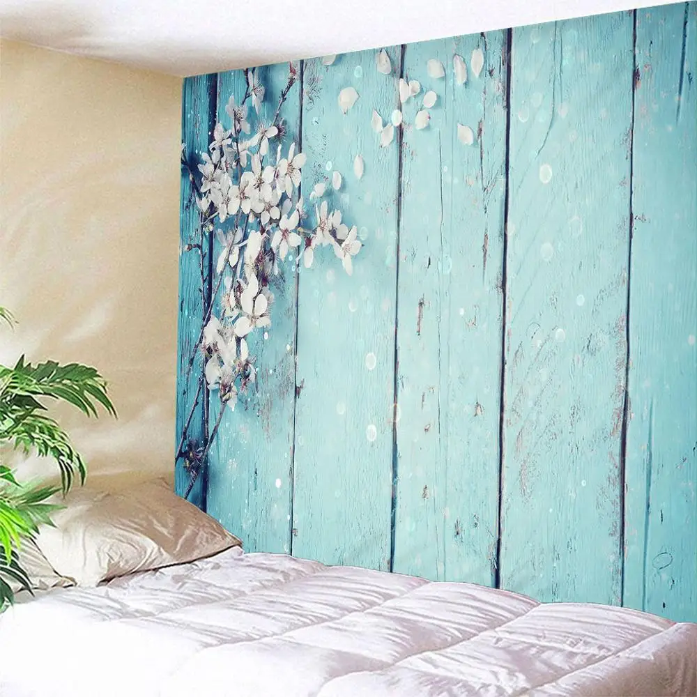 

Винтажный настенный гобелен в полоску, тканевые цветы, украшение в стиле хиппи для спальни, гостиной, украшение в стиле бохо, Прямая поставк...