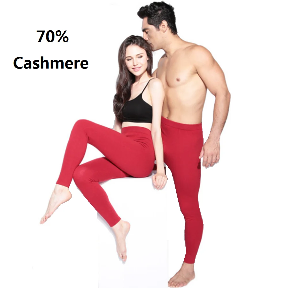 70% cashmere warm winter leggings women thermal underwear pants men pantyhose merino wool high rise fleece trousers panty womens