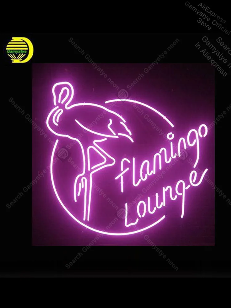 

Neon Sign for Flamingo Lounge Neon Bulb sign handcraft Beer Bar glass Neon Light Personalized Custom Neon Sign Cool Neon Signs