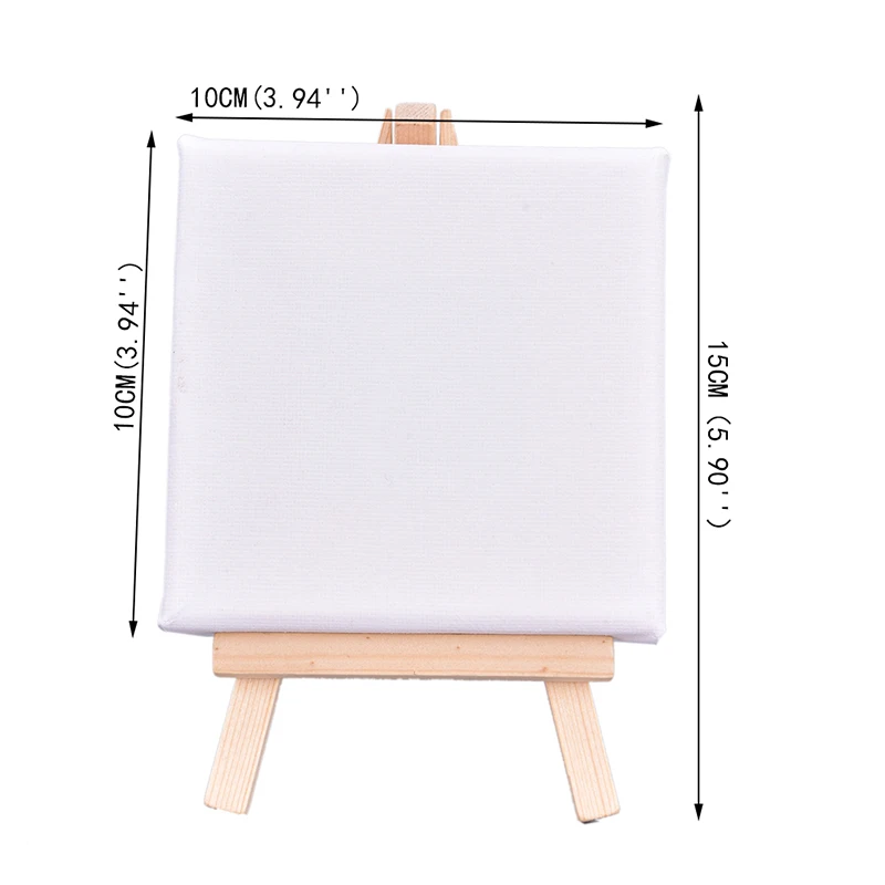 

White Blank Art Boards Mini Stretched Artist Canvas Art Board Acrylic Oil Paint Wood+Cotton Artwork Painting 10*10cm