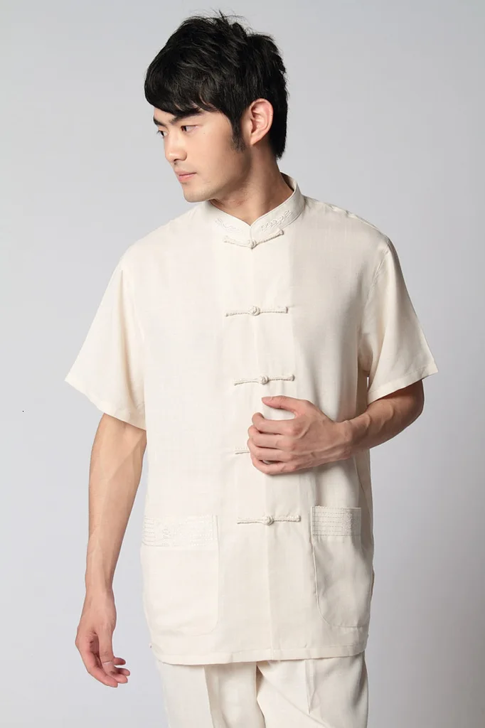 Китайская традиционная рубашка Кунг-фу тай-чи мужская повседневная хлопковая