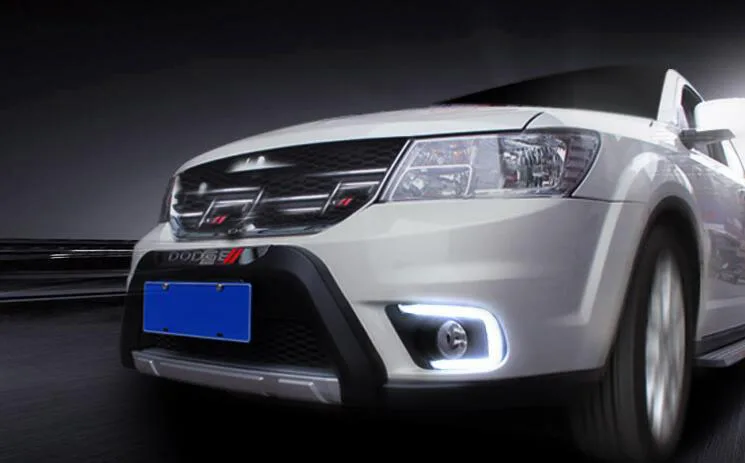 Светодиодный фонарь дневного света для Dodge Journey Fiat Freemon желтый указатель поворота стиль реле DRL противотуманная фара украшение