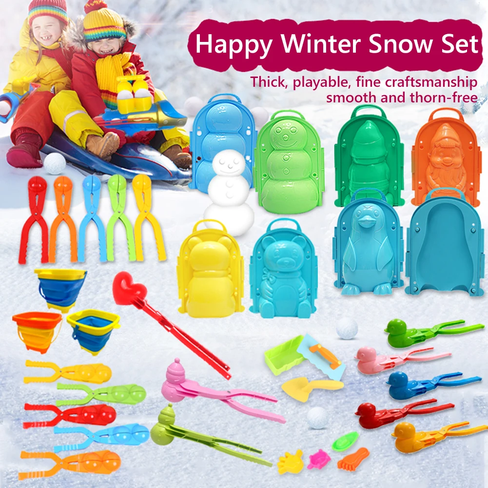 

Duck Penguin Shape Winter Plastic Snowball Maker Clip Kids Outdoor Snowball Maker Clip Kids Winter Snow Sand Mold Random Color