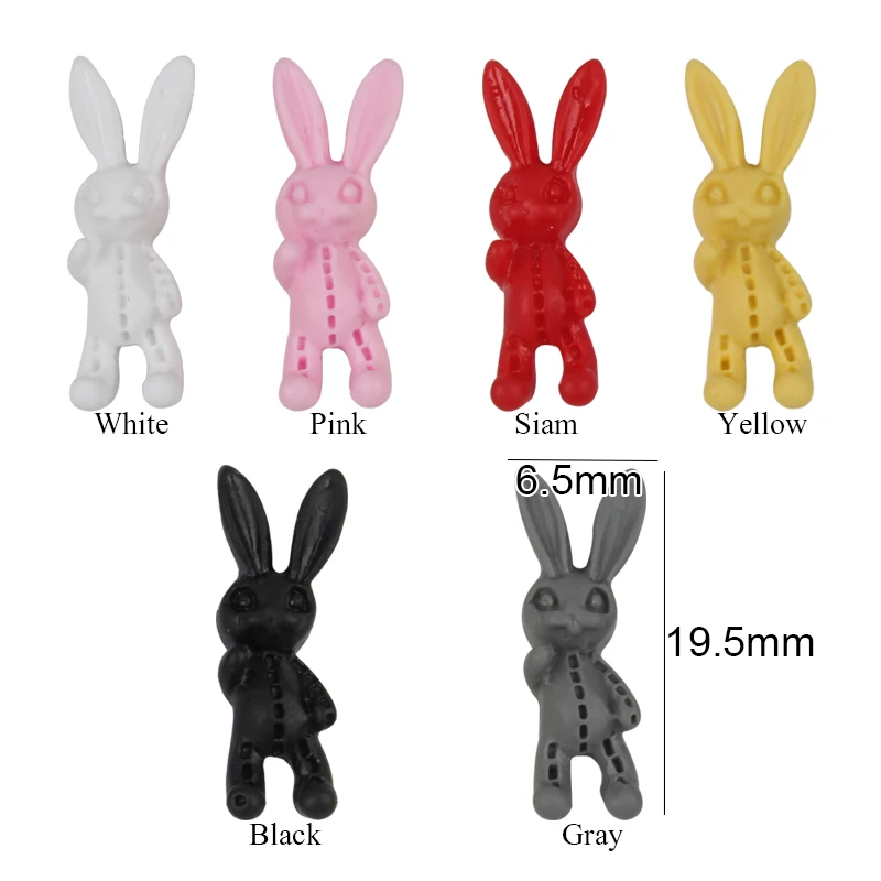 

New ResinCartoon Puppet Bunny Flatback Nail Art Rhinestones 6.5x19.5MM Nail Art And Mobile Phone Case Decoration Accessories