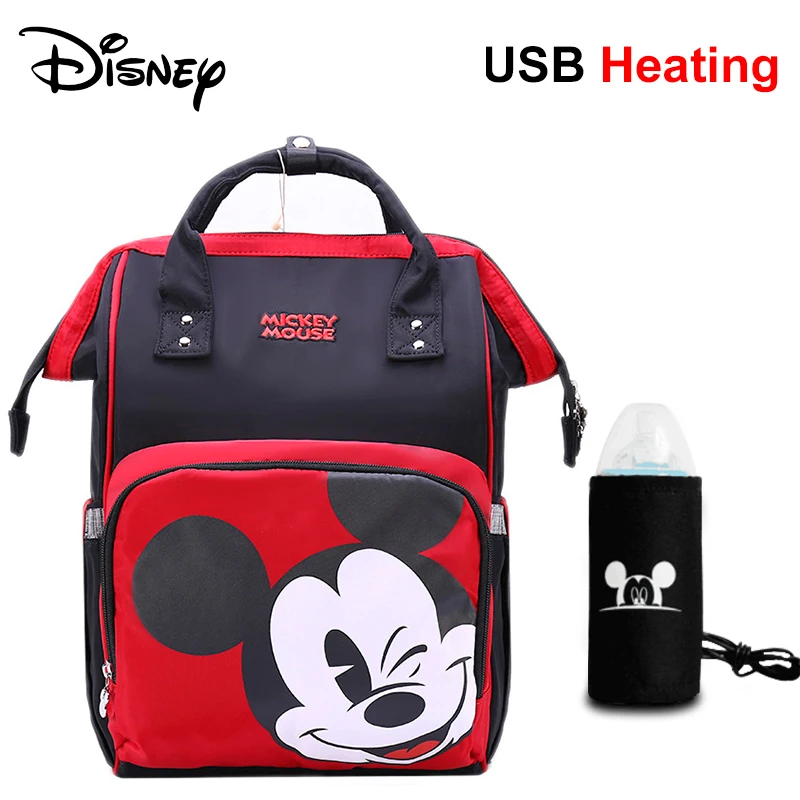 Mocha Mickey Disney Mocha Милая водонепроницаемая сумка для подгузников USB бутылочка для кормления дорожный Рюкзак Детские сумки для мамы сумка для хранения сумки для мам - Цвет: Mocha Mickey