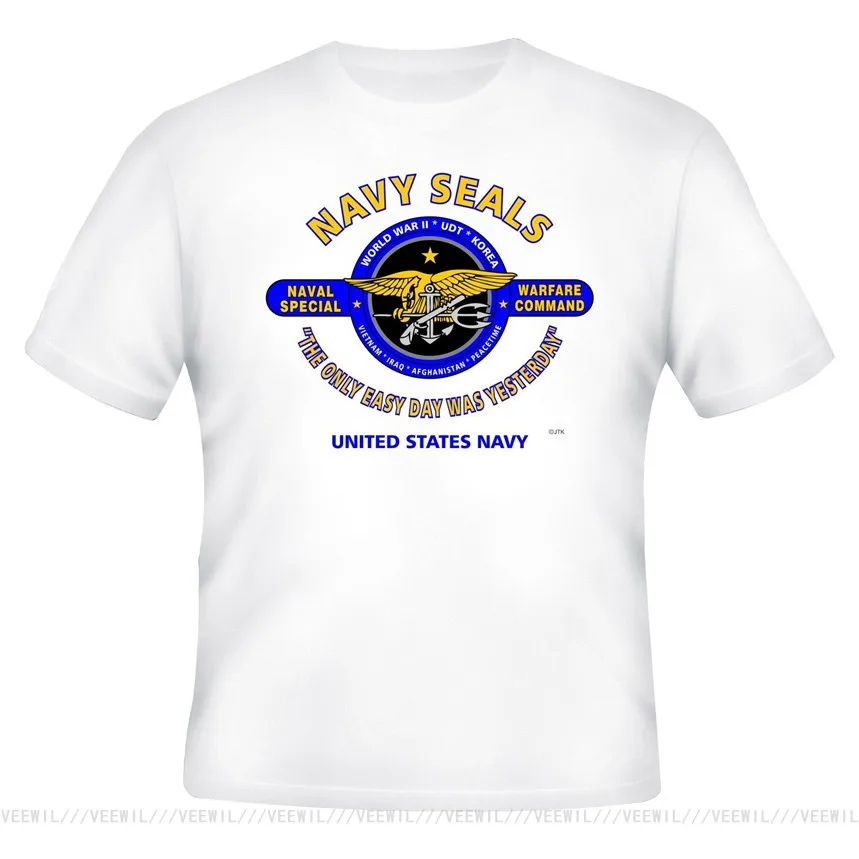 

STATES NAVY SEALS ' EASY WAS YESTERDAY' EMBLEM SHIRT Tshirt Men Gyms Fitness