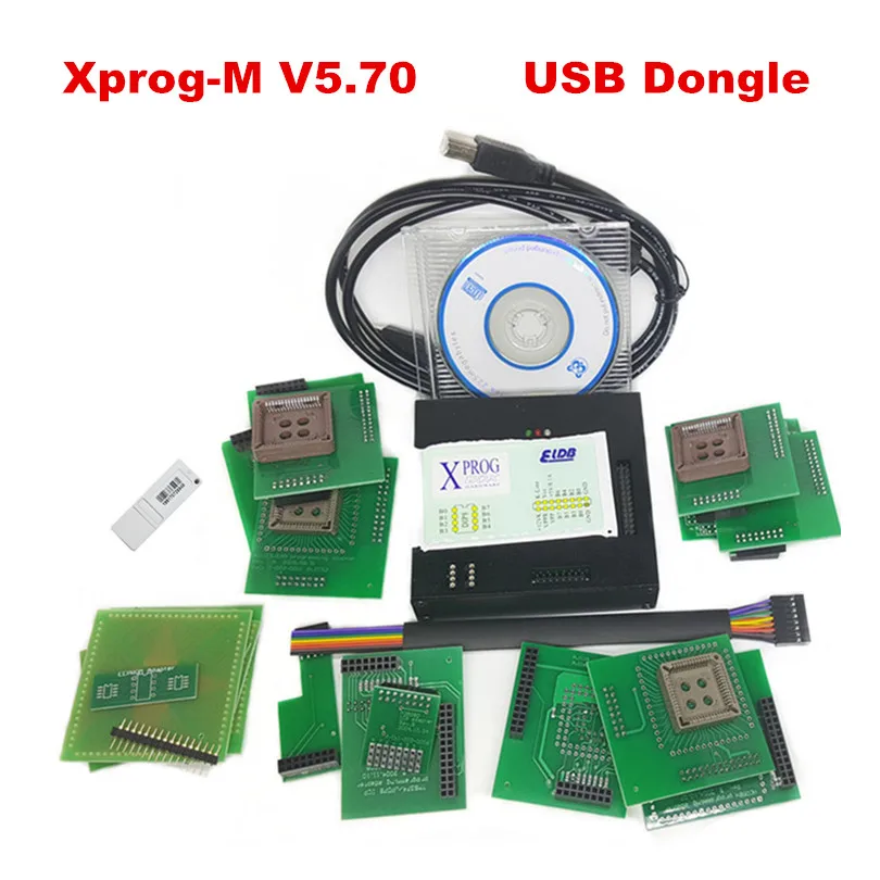 V5.70 DHL Бесплатный автоматический сканер Xprog V5.70/XProg M 5,74 Автомобильные диагностические кабели высокого качества X-Prog с USB Dongle XPROGM ECU программист - Цвет: V5.70