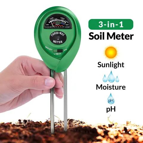 3 в 1 PH-метр Почвы Солнечный свет датчик влажности почвы PH-тестер садовые цветы растения кислотность Влажность PH-монитор детектор