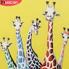 Алмазная 5D мозаика HUACAN, картина с жирафом, полное квадратноеКруглое сверло, Набор для вышивки, ручная работа