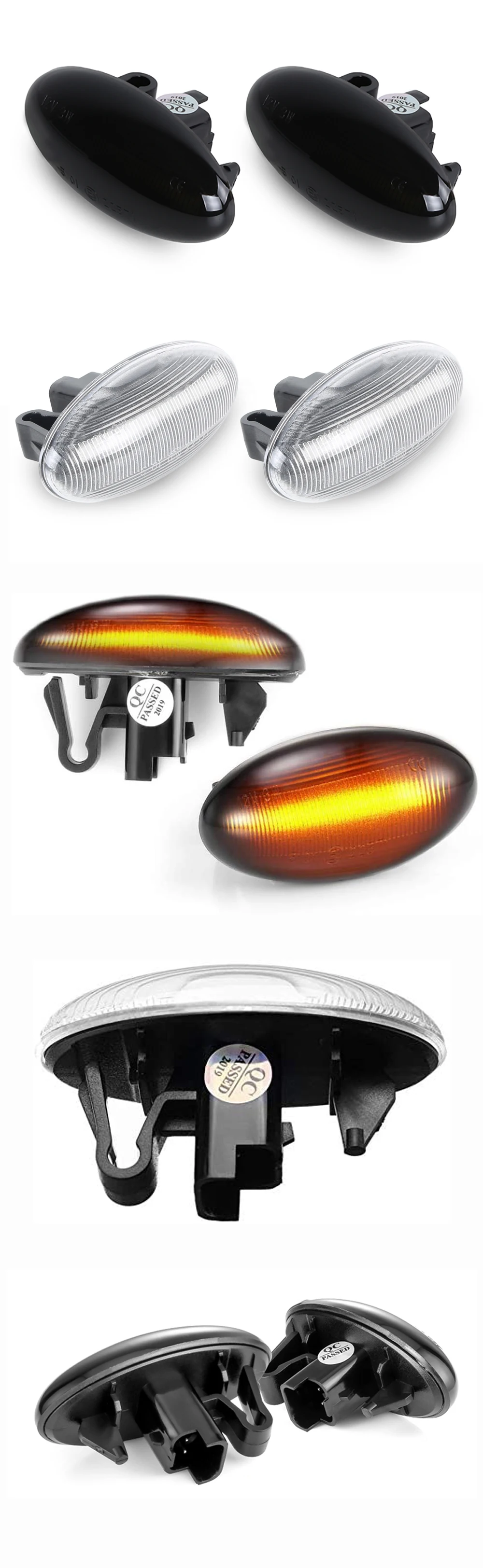 

2x led water flowing dynamic turn signal repeator lights for Citroen C1 C2 C3 C4 C5 C6 Xsara Picasso C-crosser Berlingo Jumpy