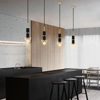 nordic simple led pendant light white or black bedroom bedside hanging lamp crystal glass luxury restaurant coffee shop fixtures