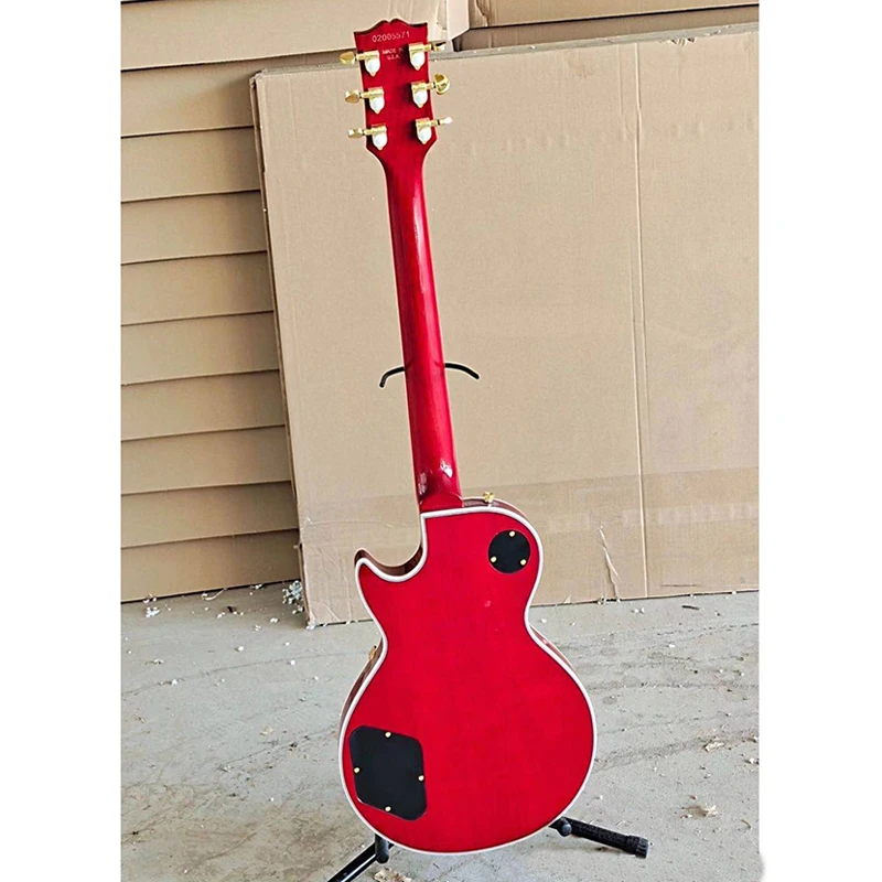 Классическая электрическая гитара с двойной окантовкой красное дерево класса А