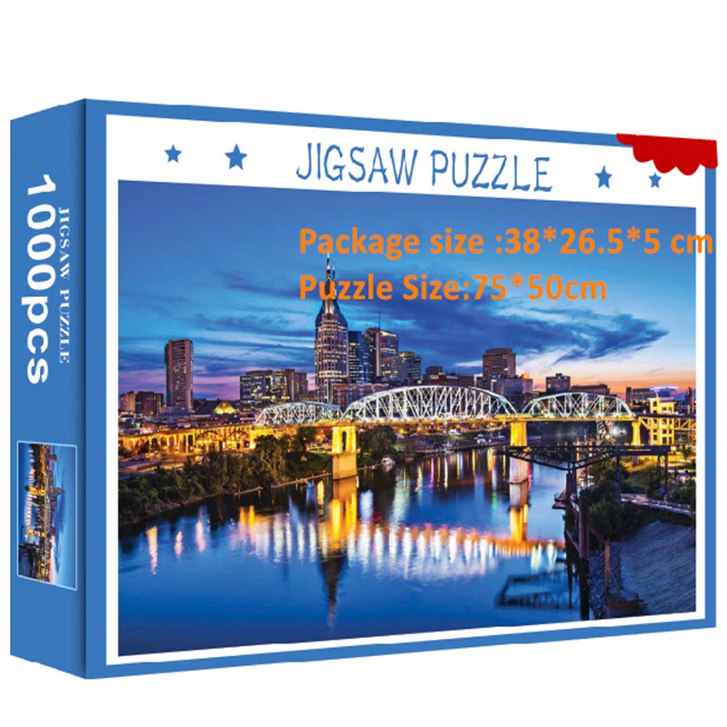 1000 шт. головоломки 2d фото мультфильм пейзаж животного отель Архитектура жизнь