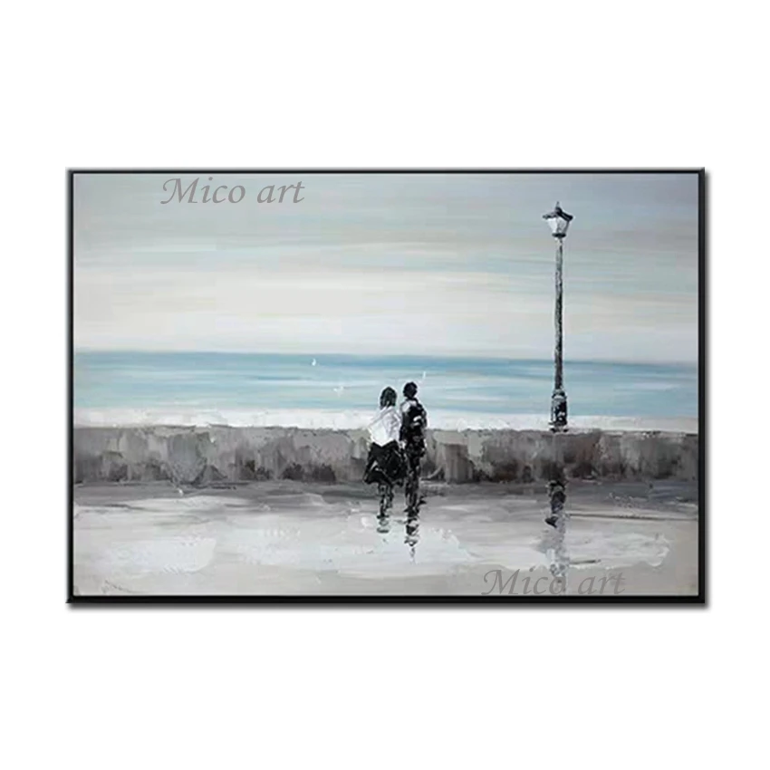 

Beautiful Picture Wall Decor Handmade Lovers Oil Painting Scenery Canvas Wall Decor Art Unframed Design Paintings For Bedroom