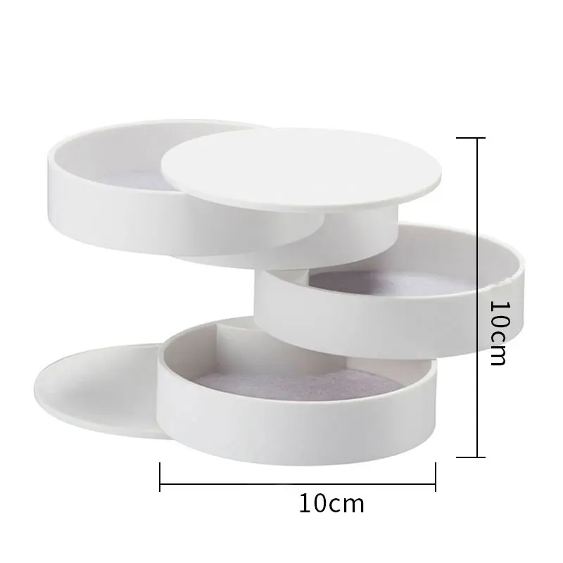 

4 Layers Jewelry Organizer Box 360Rotating Showcase Storage Organizer Rings Necklace Bracelet Earrings Holder for Girl K2