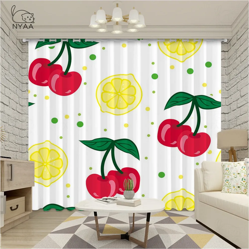 Занавеска для детской комнаты микро затенение занавеска С вишенками красного