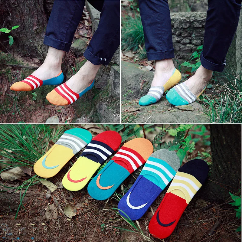 Мужские хлопковые невидимые носки 5 цветов | Мужская одежда