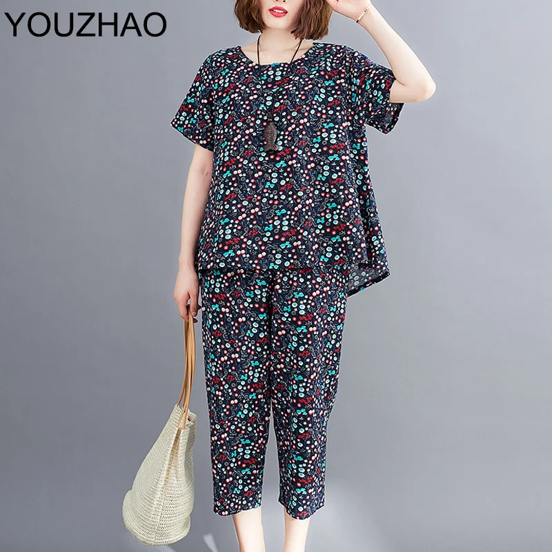 Комплект из 2 предметов костюм размера плюс с коротким рукавом топ и богемные