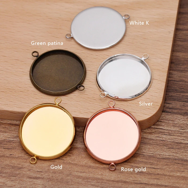 30pcs Cabochon Base Tray Bezel Bracelet Necklace DIY Blank Charms Pendant Setting Fit 8 10 12 14 16mm Jewelry Making Accessories