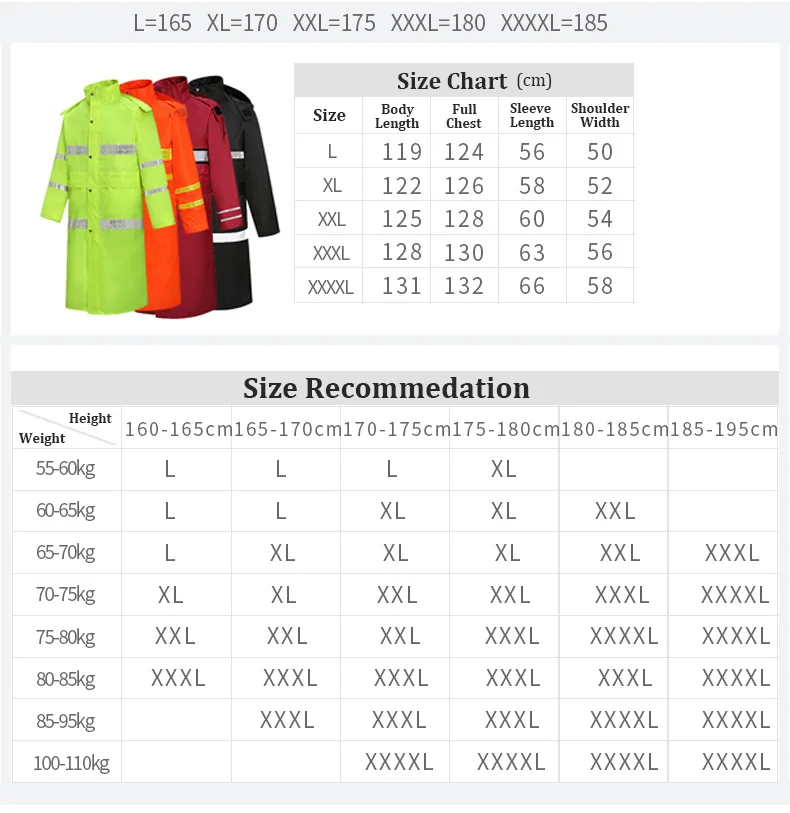 Черные длинные дождевые пальто для мужчин безопасная дождевая парка куртка с